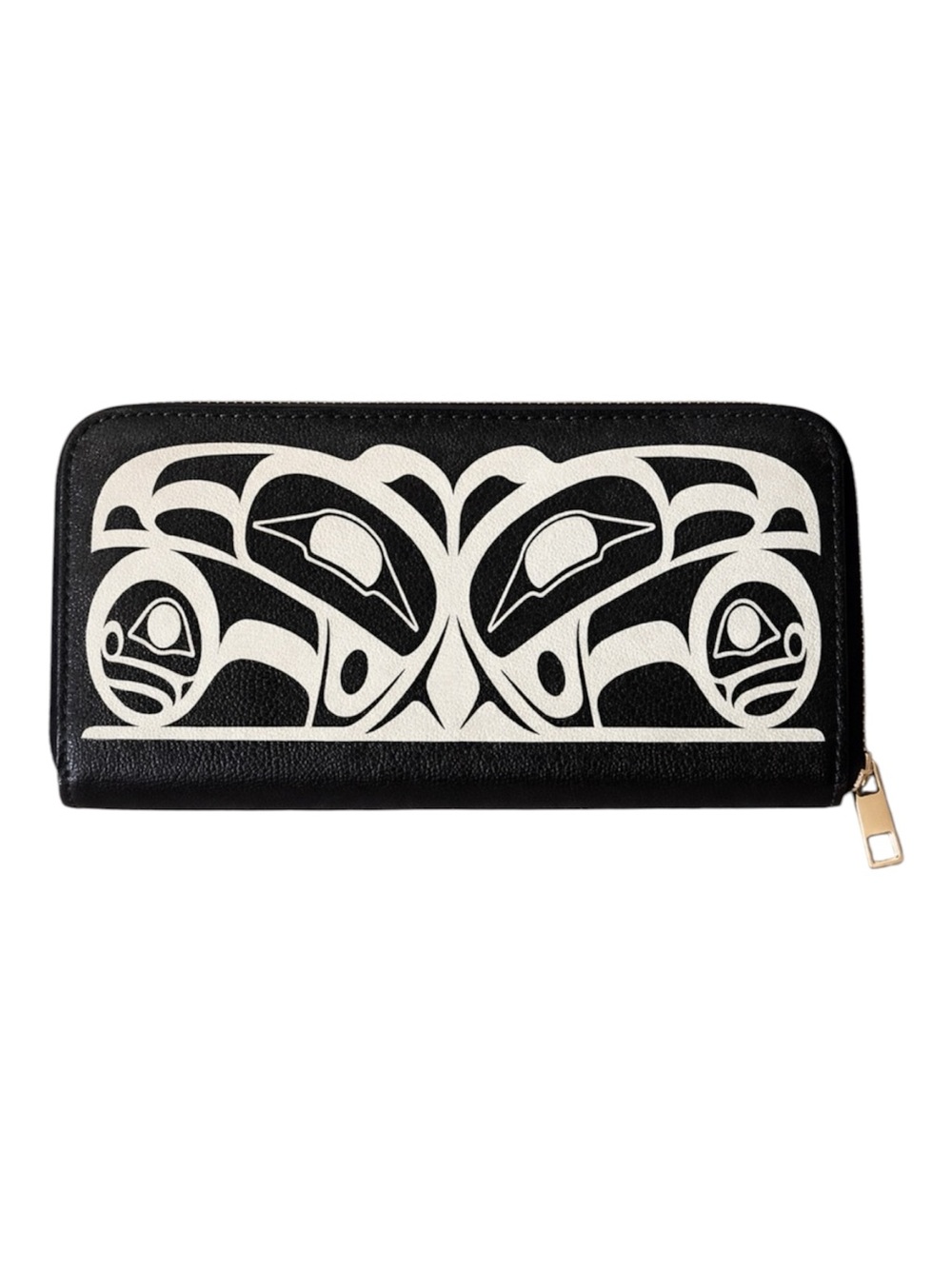 Roy H Vickers Wallet Black Zip Around Northwest Coast Art 8”